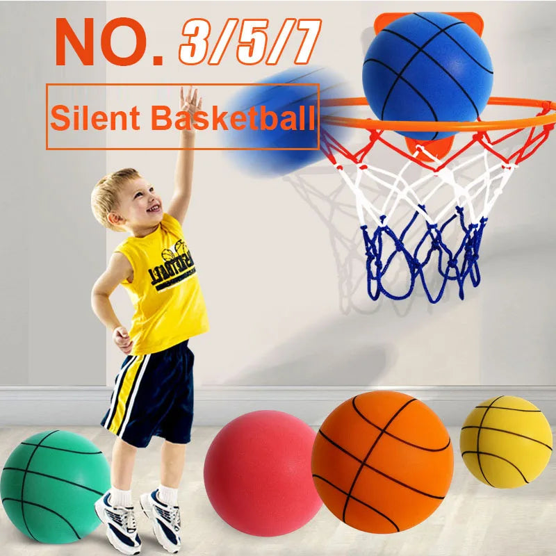 24CM Size 7 Bouning silent ball basketball mute ball basketball Football Full Foam Sports Toy Kids Adult Christmas Gift