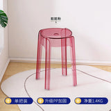 Transparent Plastic Stool Household Thickened Acrylic High Stool Table Stackable Bench Simple Modern Living Room Chair