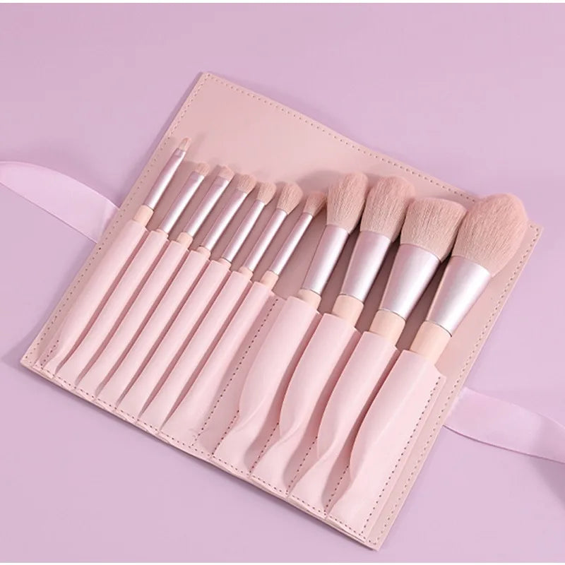 11PCS Makeup Brush Set Pink Girl Super Soft Foundation Make-up Eye Shadow Facial Makeup Tool Accessories Brochas Maquillaje