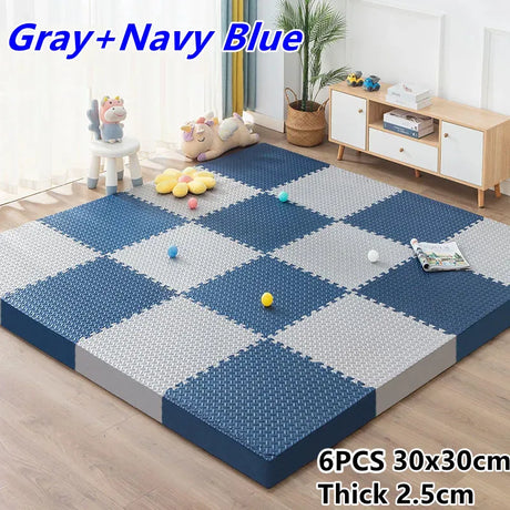 6PCS Foam Puzzle Mat Thick 2.5cm Puzzle Mat Baby Play Mats Baby Game Mat Foot Mat Children's Gym Play Mats Tatame Floor Mat