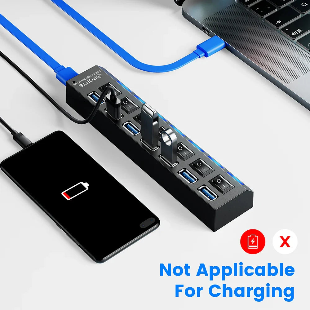 Usb Hub 3 0 Hub USB 3.0 Adapter Multi Ports Use Power Adapter Extensor USB 2.0 PC Computer Accessories switch usb for Laptop