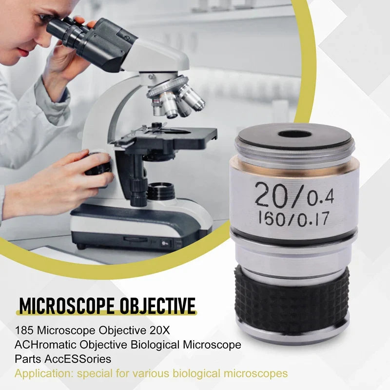 185 Microscope Objective 20X Achromatic Objective Biological Microscope Parts Accessories