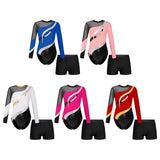 Kids Girls Gymnastics Leotards Bronzing Long Sleeve Leotards Ballet Dress New High Quality Performance Practice Dance Wear