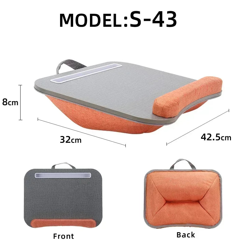 Multifunctional Portable Travel Laptop Desk Back Cushion High-density Sponge Bedroom Sofa Lap Table Simple, Soft and Comfortable