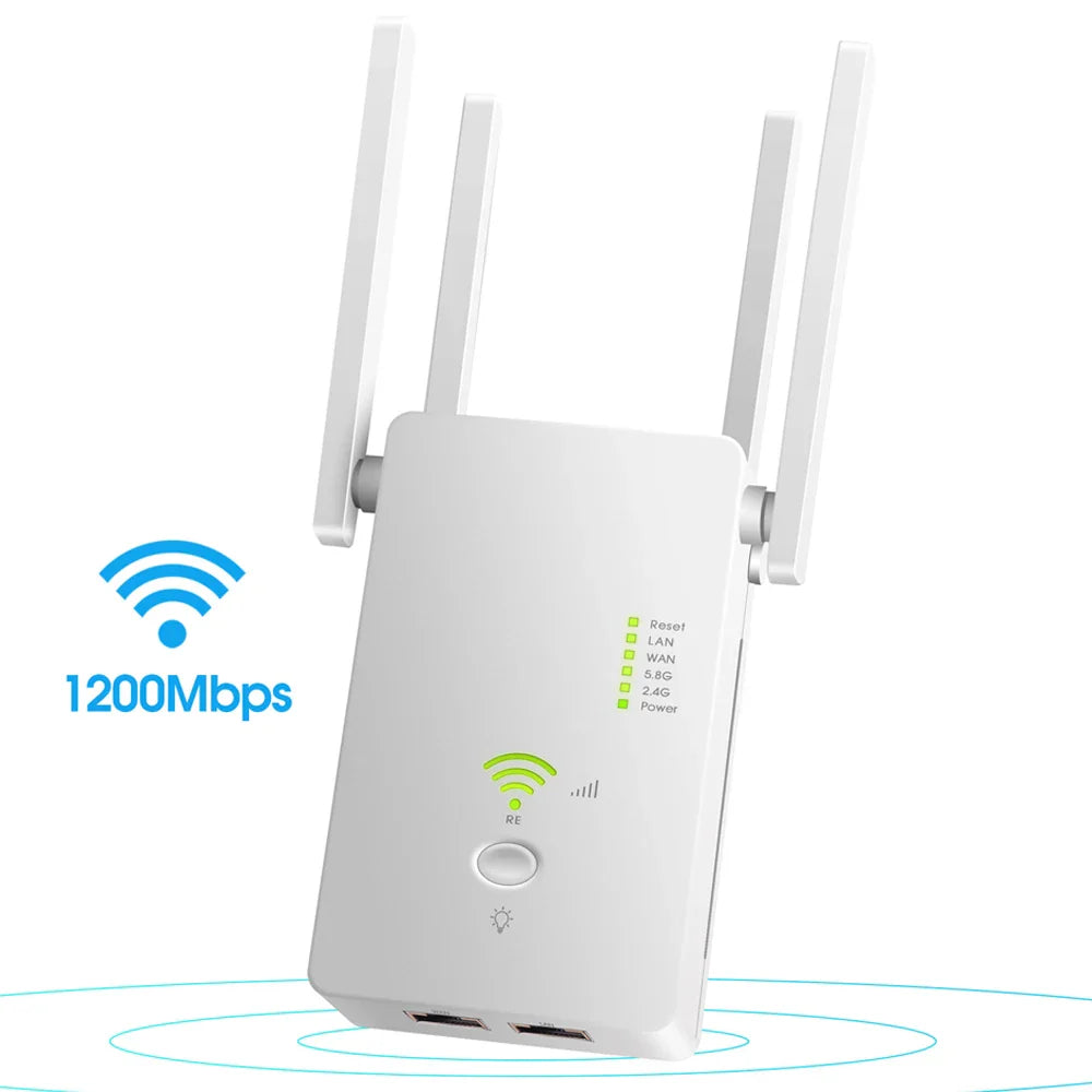 AC1200 Wireless 5G WiFi Extender/Router/AP Dual Band Repeater Booster Signal 802.11AC Long Range 1200Mbps Wi-Fi Access Point