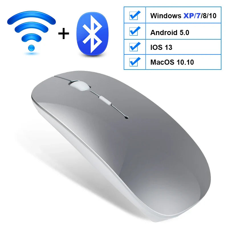 Wireless Mouse Computer Bluetooth Mouse Silent PC Mause Rechargeable Ergonomic Mouse 2.4Ghz USB Optical Mice For Laptop PC