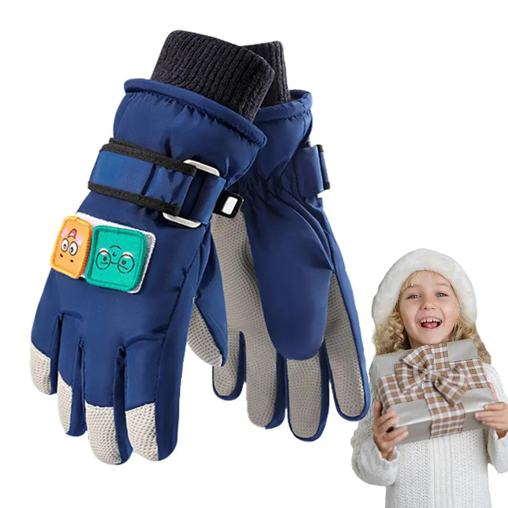 S/M/L Children Winter Ski Gloves Waterproof Thicken Mittens Snow Snowboard Kids Glove For Boys Girls Keep Finger Warmer