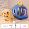 Children Pretend Play Pet Care Set Simulation Electric Plush Stuffed Dog Cat Rabbit Toy Walking Barking Education Toys for Girls