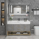 Marble Bathroom Cabinet Combination Solid Wood Intelligent Simple Luxurious Bathroom Cabinet Sink Washbasin Furniture YX50BC