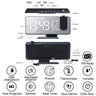 FM Radio LED Digital Smart Alarm Clock Watch Table Electronic Desktop Clocks USB Wake Up Clock with 180° Time Projection Snooze