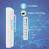 KuWfi 300Mbps Outdoor Wireless Bridge 2.4G Wi-fi Signal PTP PTMP Long Range Extend AP Repeater with WAN LAN Port Support 24V POE