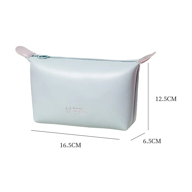 FUDEAM Fashion Leather Portable Women Travel Storage Bag Toiletries Organize Waterproof Cosmetic Bag Portable Female Make Up Bag