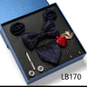 Fashion Men's Tie Gift Box Luxury Brand Necktie Bowtie Pocket Square Brooches Cufflinks Clips Suit For Party Wedding Man Gifts