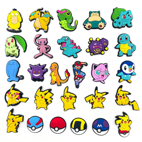 Aoger Pokemon Shoe Charms Decoration Buckle Dinosaur  PVC Sandals Accessories kids Gifts