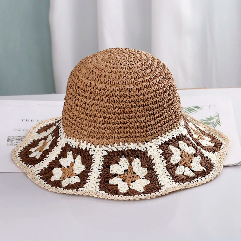 NEW 2022 Womens Straw Hats crochet hat bucket hat UV Protection Sun Visor beach hat Women Visors Ladies hat Women Summer hat Cap