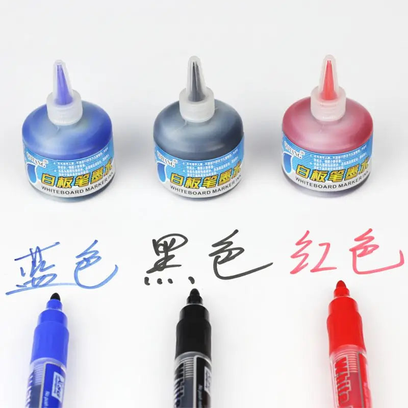 1 Bottle 50ml Refill Ink for Refilling Inks Whiteboard Marker Pen Black Red Blue 3 Colors School Office Supplies Dropship