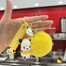 Kawaii Sanrio Keychain Cute Cartoon Pochacco Doll Pendant Car Key Ring Backpack Plush Keychain Ornaments Jewelry Gift for Friend