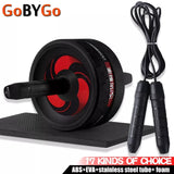 New 2 in 1 Ab Roller&Jump Rope No Noise Abdominal Wheel Ab Roller with Mat For Arm Waist Leg Exercise Gym Fitness Equipment