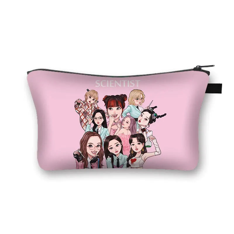 Korean Twice Cosmetic Case Fancy Nayeon Women Makeup Bags Lipstick Jewels Storage Bag Organizer Washing Toiletry Cosmetic Bag