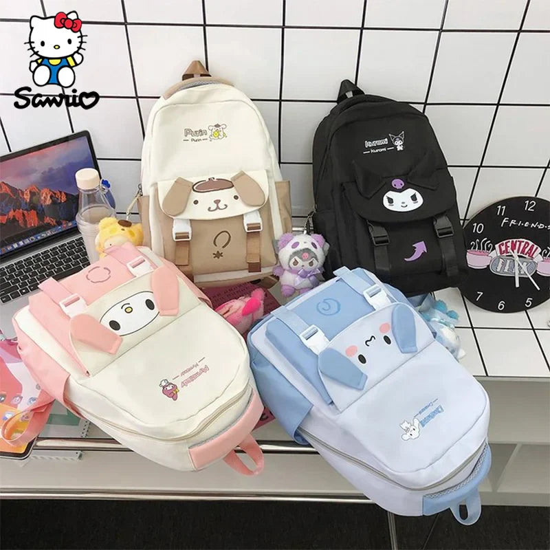 New Sanrio Bag Cartoon Kuromi Cinnamoroll My Melody Student Backpack Sanrio Leisure High capacity School Bag Birthday Gifts