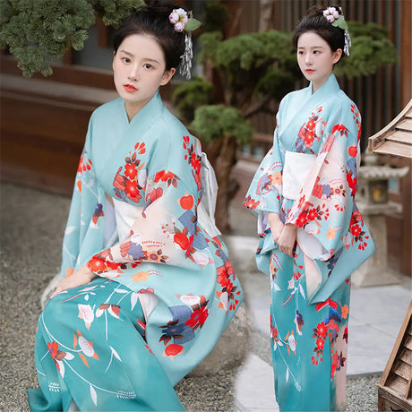 Kimono Women Japanese Traditional Yukata Haori Kimonos Cosplay Blouse Gown Female Summer Fashion Photography Clothes Party Dress