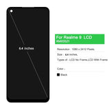 6.4" LCD For OPPO Realme 9 4G RMX3521 Display Touch Screen With Frame Digitizer Assembly Replacement Mobile Phone Repair Parts