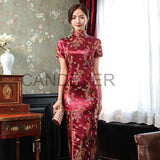 red Sexy Traditional Chinese Dragon Phoenix Qipao Dress Women Slim Split Long Cheongsam Plus Size Satin Vestidos Asian Clothing