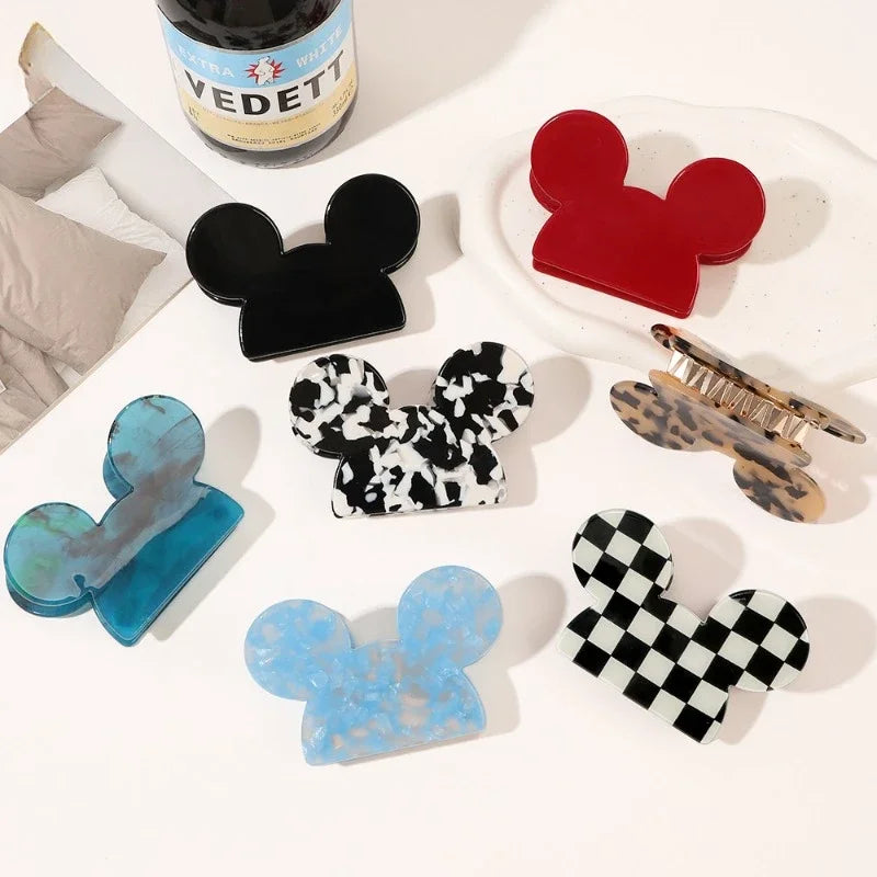 Cartoon Mickey Acetate Hair Claw for Women Girls Popular Hair Catches Princess Crab Clip Fashion Hair Accessories Give gifts