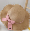 2pcs Set Summer Straw Hat With Bag For Girls Casual Bowknot Sunhat Children Protection Visor Caps Outdoor Beach Bucket Hat