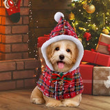 Pet Christmas Cloak Kitten Puppy Clothes Costume Cat Apparels Winter Warm Dog Cloak For Christmas Party Theme Pet Supplies