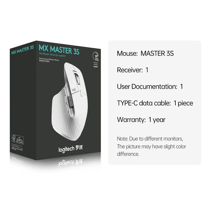 Original New Logitech MX Master 3S Mouse Wireless Bluetooth Mouse Office Mouse with Wireless 2.4G For PC Laptop