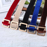 Velvet Sweater Accessories for Women's Belt Dresses with Square Buttons and Waistbands Wear Belts Runway Strap