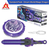 Infinity Nado 6 Standard Pack-Fury Wave Dragon Glowing Metal Spinning Top Gyro with Monster Icon Sword Launcher Anime Kid Toy