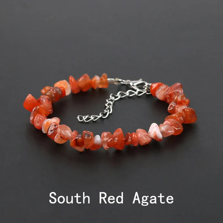 Natural Crystal Gemstone Irregular Energy Stone Bracelet Beads Chips Jewelry Amethys Aquamarine Rose Quartz Bracelets for Women