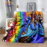 Anime JoJo's Bizarre Adventure Stone Ocean flannel Blanket Throw blanket Warm Sofa bed  children and girls Gift s