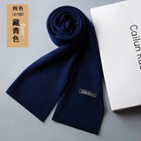 Fashion Classic Business Scarf Men Wool Scarf Soft Warm Thermal Muffler Casual Cashmere Knitted Shawl Male Autumn Winter No Box