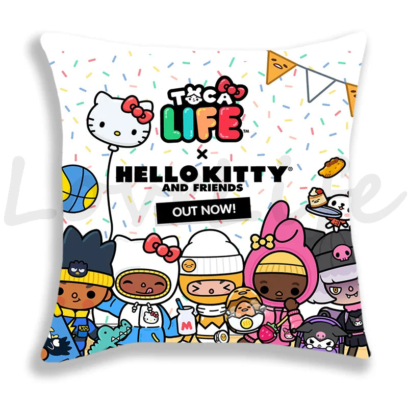 Cute Cartoon Toca Life World Pillow Case Home Decorative Pillowcases Bedroom/Sofa Cushion Covers 45*45cm Kids Anime Pillow Cover