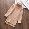 New Christmas Pure Color Fall Winter Boy Girl Kid Thick Turtleneck Shirts High Collar Pullover Sweater Long Sweater