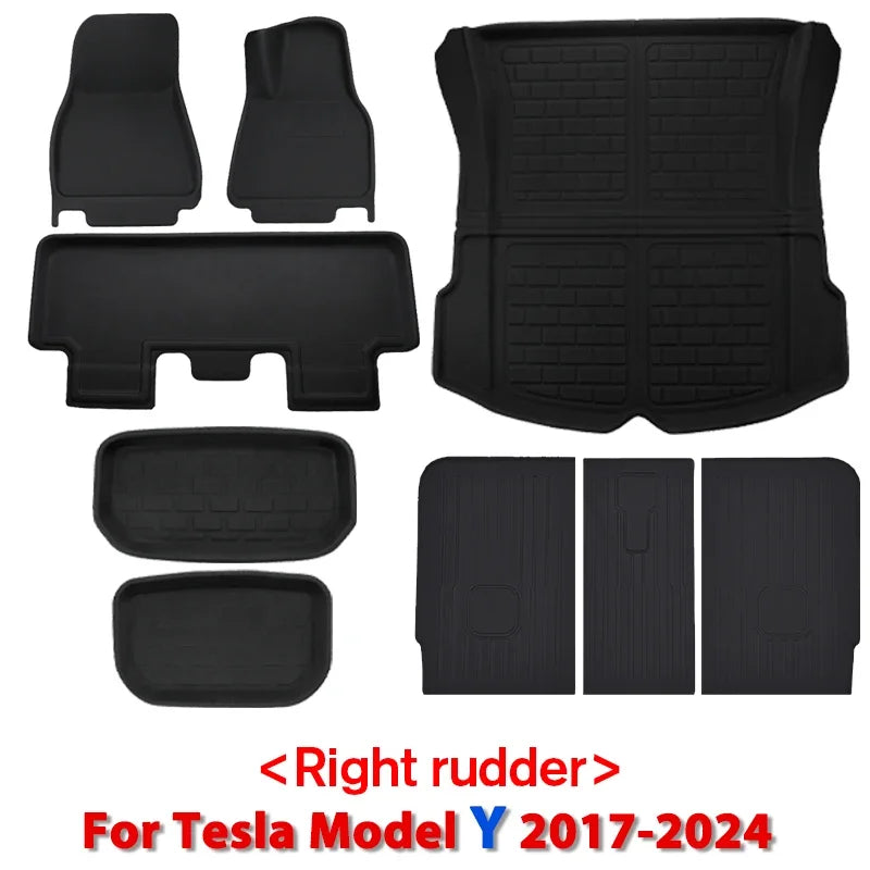 Fits New Tesla Model Y 3 Highland Floor Mat Trunk Luggage Mat LHD RHD 2017 to 2024 Left Right Rudder Four Seasons Floor Liner