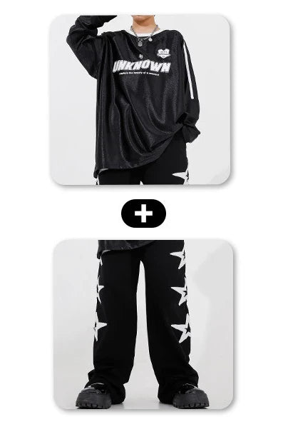 New Teenagers Kids Hip Hop Dance Costume Long Sleeve Tops Baggy Pants Boys Street Dance Wear Girls Jazz K-pop Performance Suit