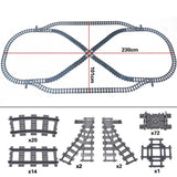 MOC Railway Track For Train Tracks Straight Curved Soft Rails Track Building Block Bricks DIY Trains Rail Boys Toys For Children