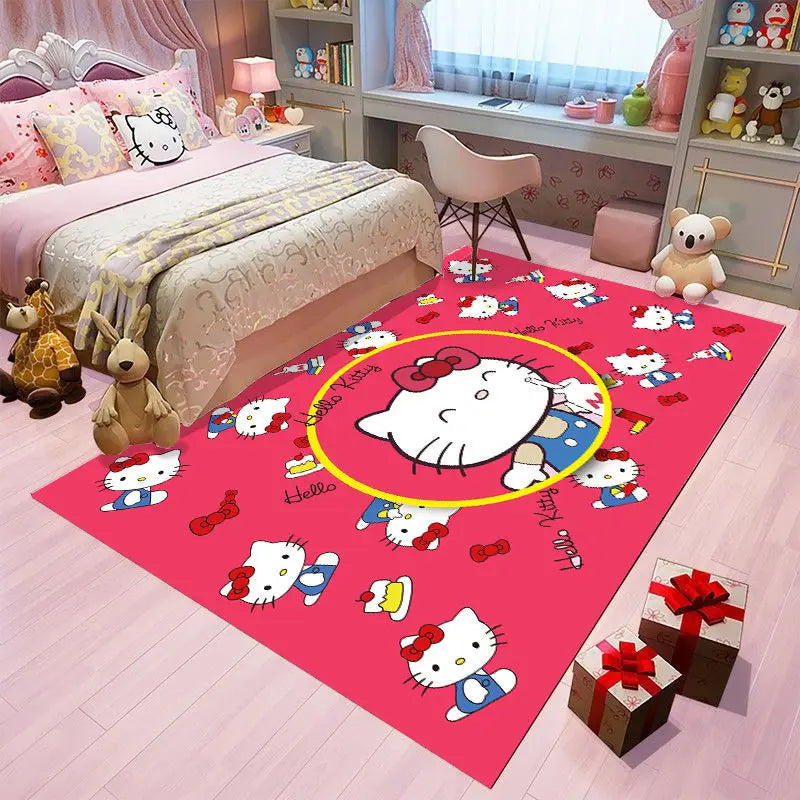 Keeppley Kitty Animation Derivatives Crystal Velvet Mat Home Floor Decoration Living Room Anti-Skid Carpets