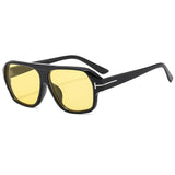 Trend Oversized Square Pilot Sunglasses Women 2024 Gradient Gray Lens Brand Tom Yellow Rectangle Sun Glassses Men Shades UV400