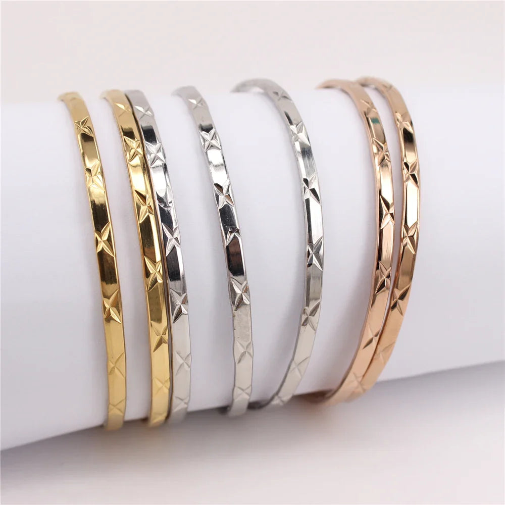 Classic and trendy stainless steel bracelet 7piece combination 3color selection 68mm gifts for men and women LH1185