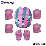 7Pcs Kids Skating Protective Gear Set Children Knee Wrist Guard Elbow Pads Bicycle Skateboard Ice Skating Roller Protector Guard