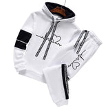 Men Fashion Design Luxury Print Tracksuit Hoodie Jogging Trouser Set Casual Sport Male Warm Suit Outdoor Clothes Men Tracksuit