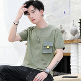 2024 New fashion Men's Pure Cotton Trendy  Long sleeved  Solid Color Boy's Customized T-shirt  5630