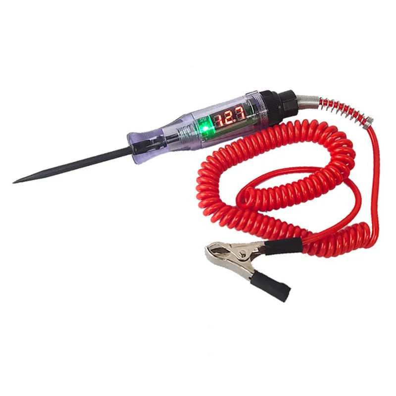 Car Truck Voltage Circuit Tester 6V 12V 24V DC Digital Display Long Probe Pen Light Bulb Automobile Diagnostic Tool Auto Repair