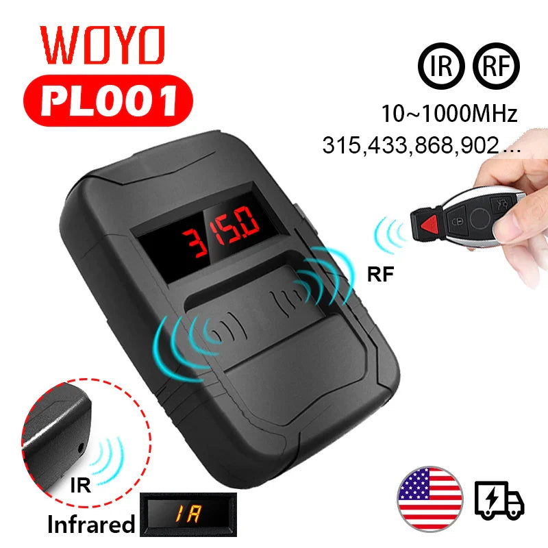 WOYO 10-1000MHZ Remote Control Tester All Car Key Frequence Tester, IR RF Remote Detector Inspection Tool, 315,433,868,902 MHZ