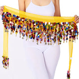 Colorful Belt Belly Dance Belt Costumes Double Layers Sequins Tassel Belly Dance Hip Scarf for Women Indian Belly Dancing Belts